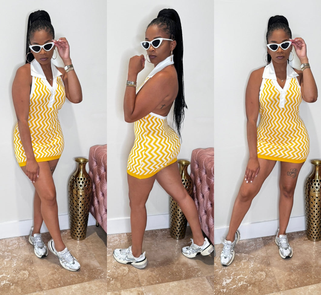 Twist & Turn Halter Dress