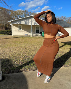 Fall Baddie Skirt Set